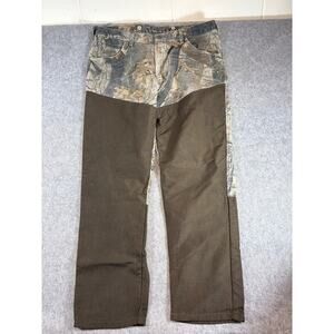 VINTAGE Wrangler Rugged Wear Pants Mens Brown Realtree Hardwoods Hunting Size 40